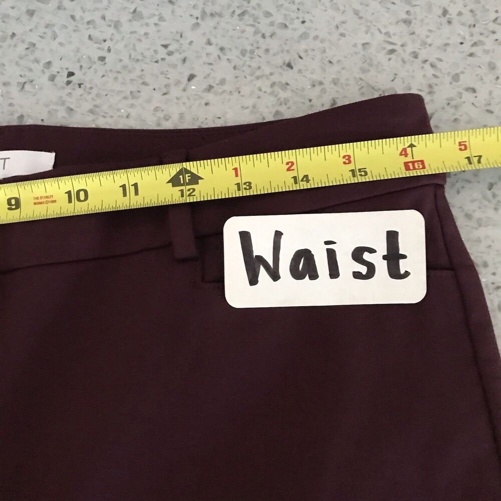 LOFT Purple Plum Sutton Skinny Stretch Cotton Career Dress Pants Womens 10 - Picture 6 of 10